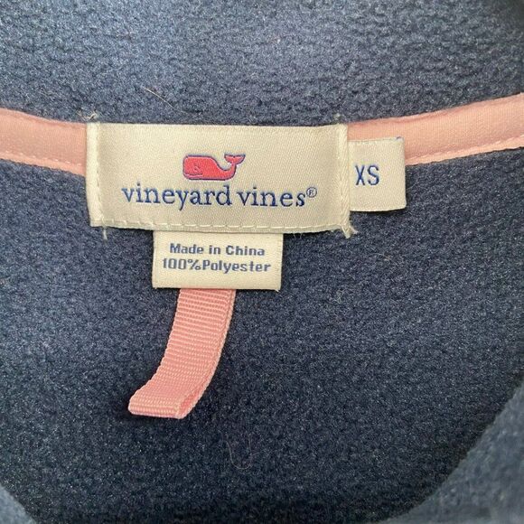 Vineyard Vines Westerly Zip Front Fleece Vest Navy Blue XS - Picture 2 of 10